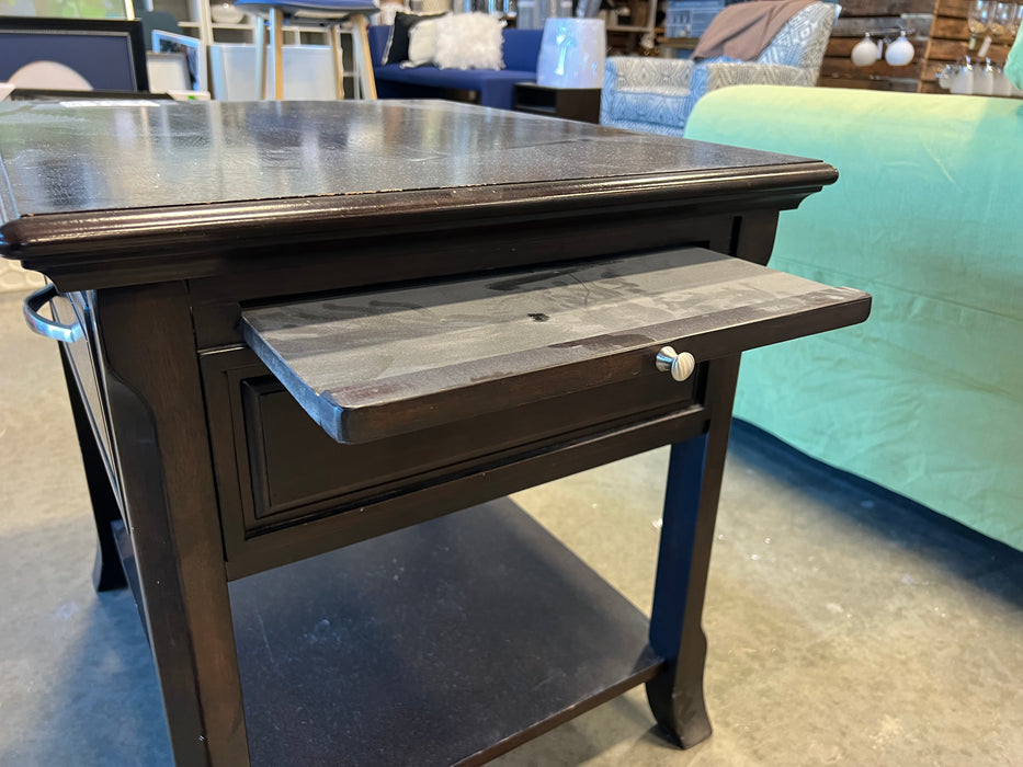Espresso Drawer Nightstand with Tray (used)