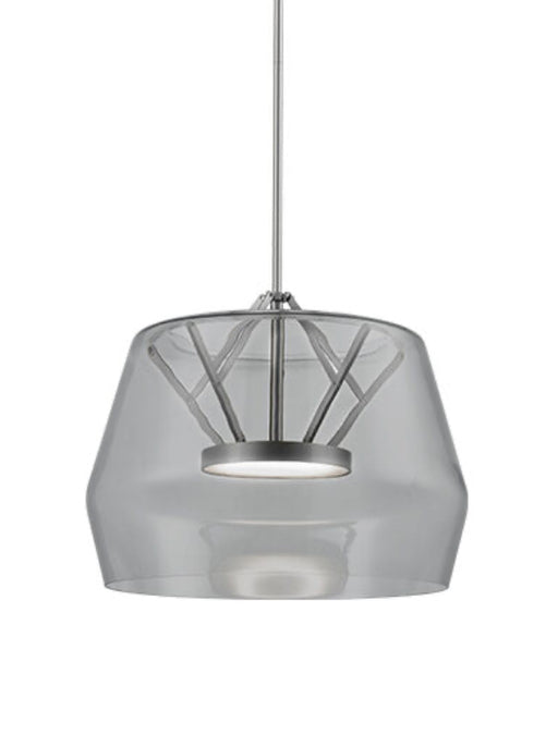 LED Pendant Light in Smoked With Nickel 