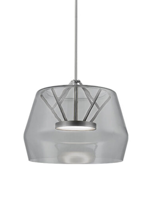 LED Pendant Light in Smoked With Nickel 