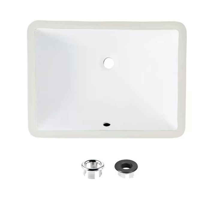 Stylish Trendy 18.25-inch Undermount Rectangular Bathroom Sink in White (new)