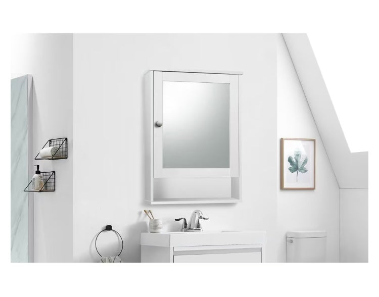 Glacier Bay 22-inch White Medicine Cabinet with Open Shelf