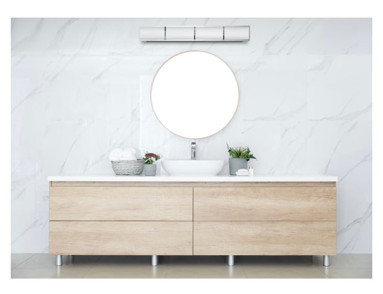 Home Decorators Collection Lareda 1-Light Bathroom Integrated LED Chrome Vanity Light Modern Linear Milk Glass Shade (New)