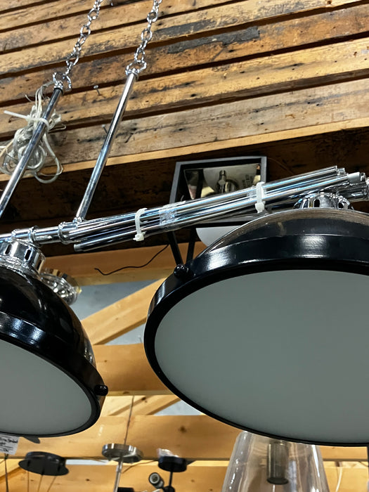 Duncan 3-Light Pewter Pendant with Black Shade