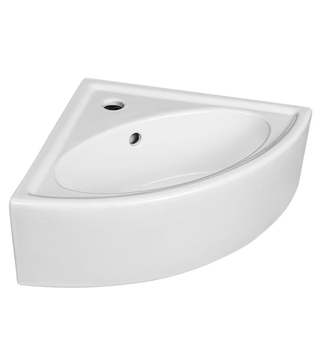 Glacier Bay Rounded Corner Sink with Single Hole Drilling in White