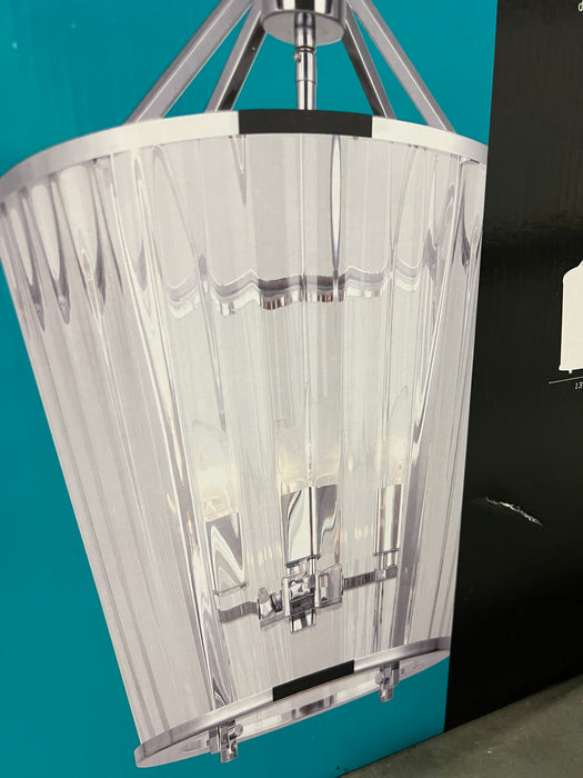 4-Light Chrome Chandelier with Clear Glass Shade