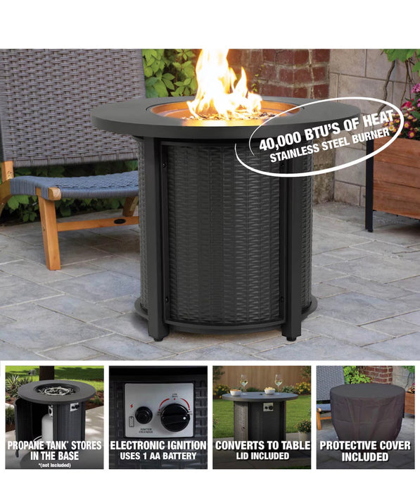 Paramount Eclipse Steel Fire Pit Table, 30IN (new, as is dented)