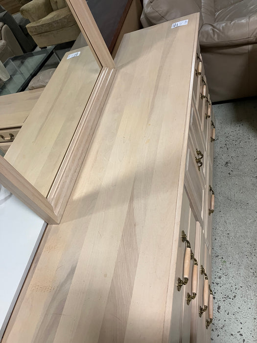 Wood Dresser with Mirror