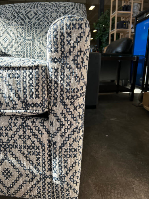 Blue Patterned Swivel Chair