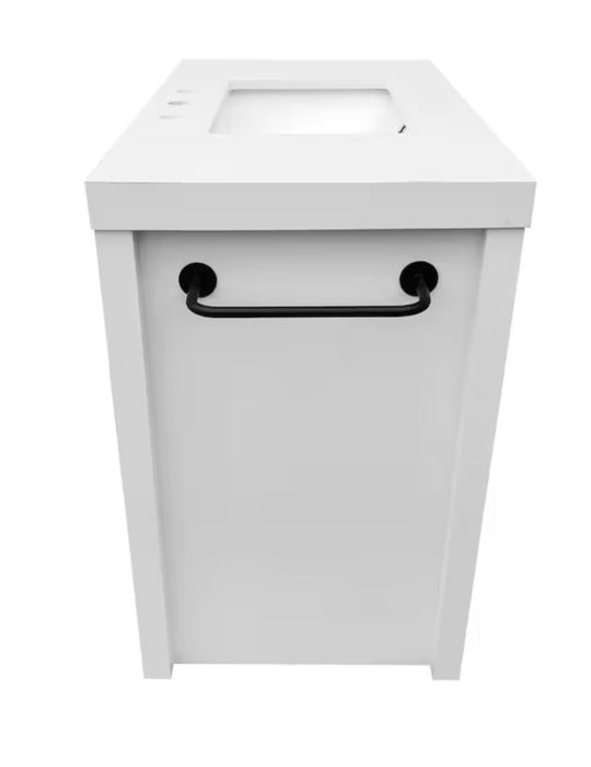 Glacier Bay Hartney ADA 35.4 inch W x 21 inch D x 34 inch H Vanity in White with Engineered Top/Ceramic Sink (New)