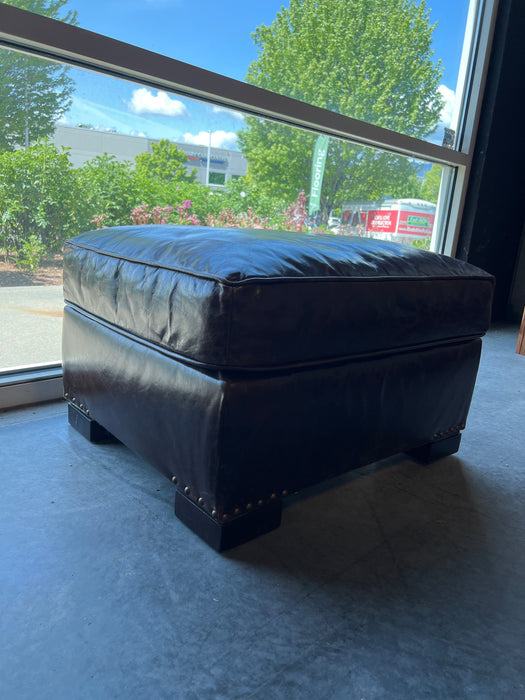 Restoration Hardware Brown Leather Ottoman