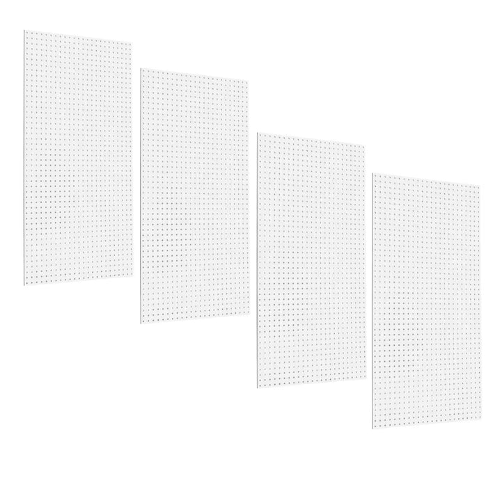 Triton (4) 24 In. W x 48 In. H x 1/4 In. D White Tempered Round Hole Pegboards (New)
