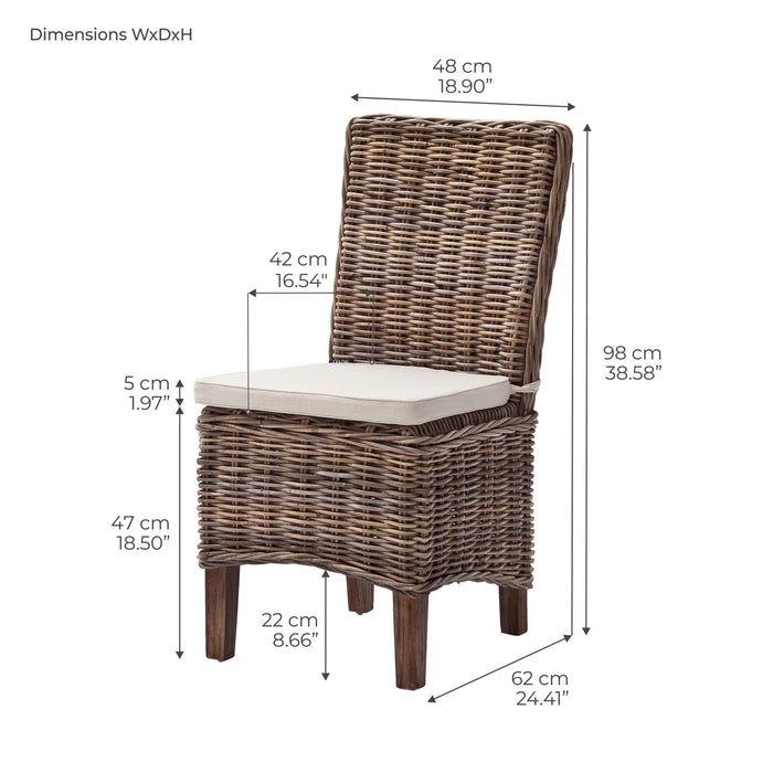 Wickerworks Morin Dining Chair with Cushion (NEW)