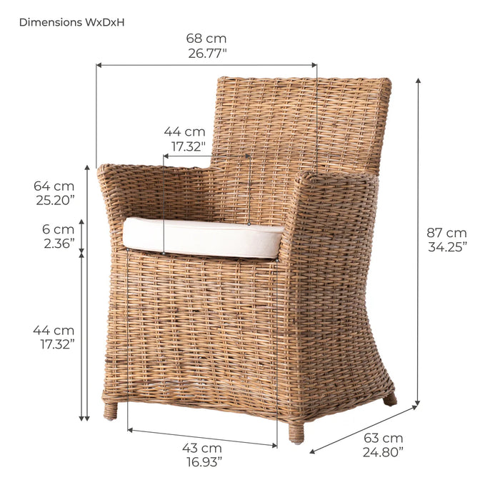 Wickerworks Bishop Dining Chair (CR27)(NEW)
