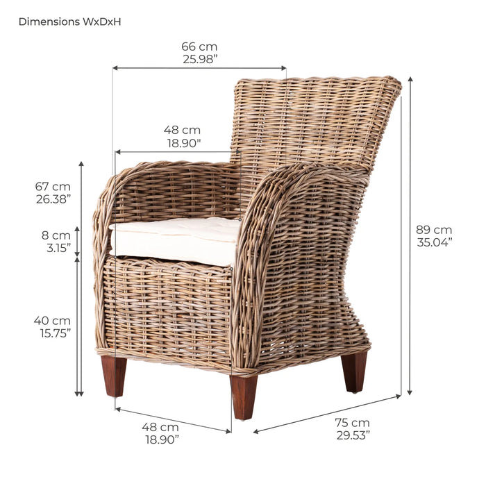 Wickerworks Baroness Chair (CR53) (NEW)