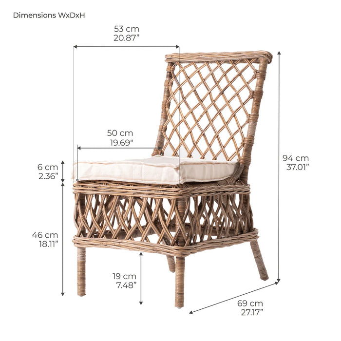 Wickerworks Aristocrat Side Chair (Set of 2) (CR54) (New)