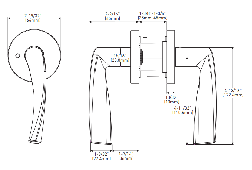 Satin Nickel Passage Door Handle