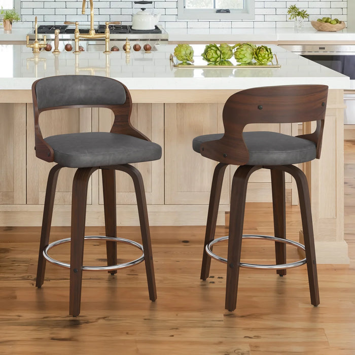 Carylon Swivel 26" Counter Stools - Upholstery Gray - 2BLYB-042-04
