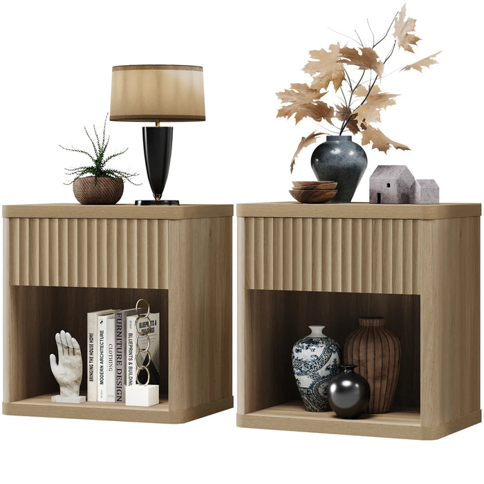 Cesiro 1 - Drawer Nightstand - Colour Natural Oak - ND010A2XLTY0754-1W