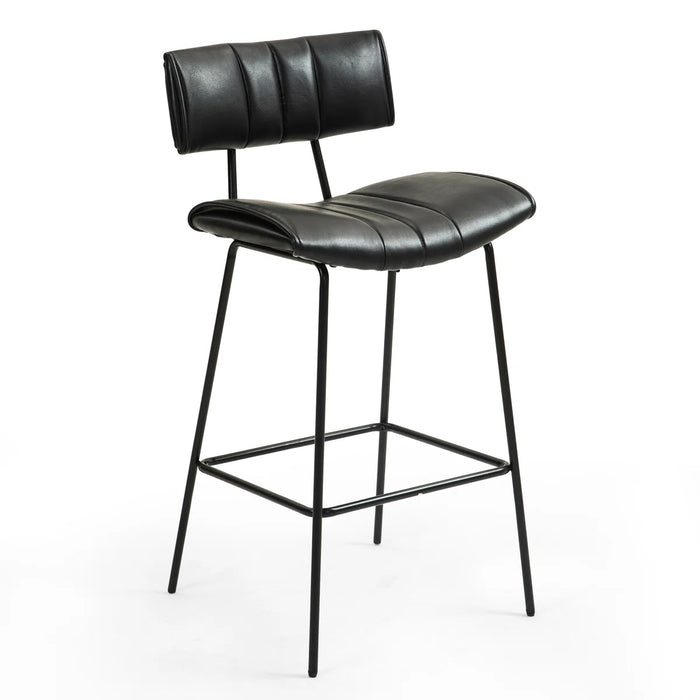 Palgrave Bar Stool with Black Metal Legs (Set of 2)