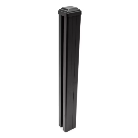 Creative Surfaces® 6' Composite Fence Series Aluminum Surface Mount Fence Post with Surface Mount Base Black (New)