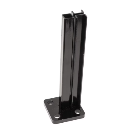 Creative Surfaces® 6' Composite Fence Series Aluminum Surface Mount Fence Post with Surface Mount Base Black (New)