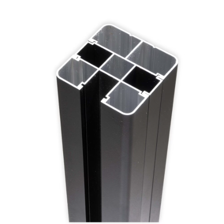 Creative Surfaces® 6' Composite Fence Series Aluminum Surface Mount Fence Post with Surface Mount Base Black (New)