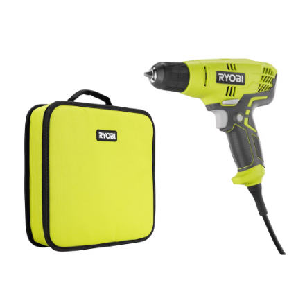 RYOBI 5.5-Amp Corded 3/8-inch Variable Speed Compact Drill/Driver with Bag (New)