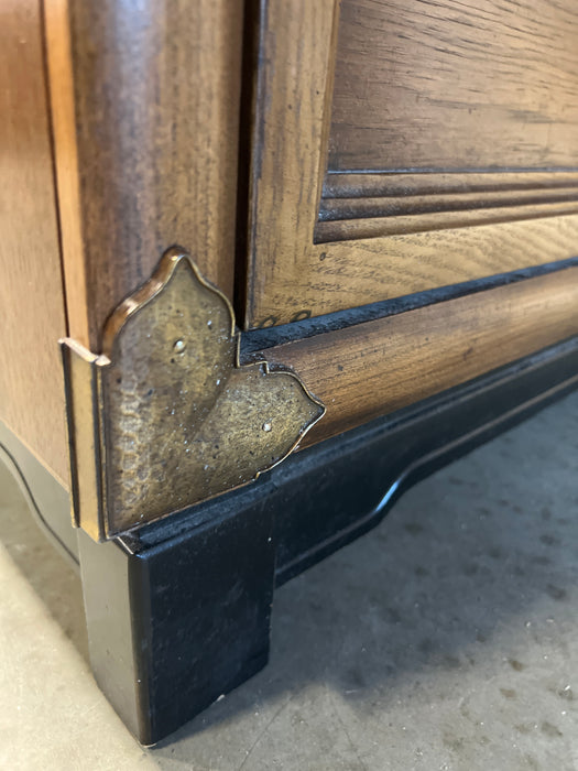 Vintage Two Drawer Nightstand with Brass Detail (used)
