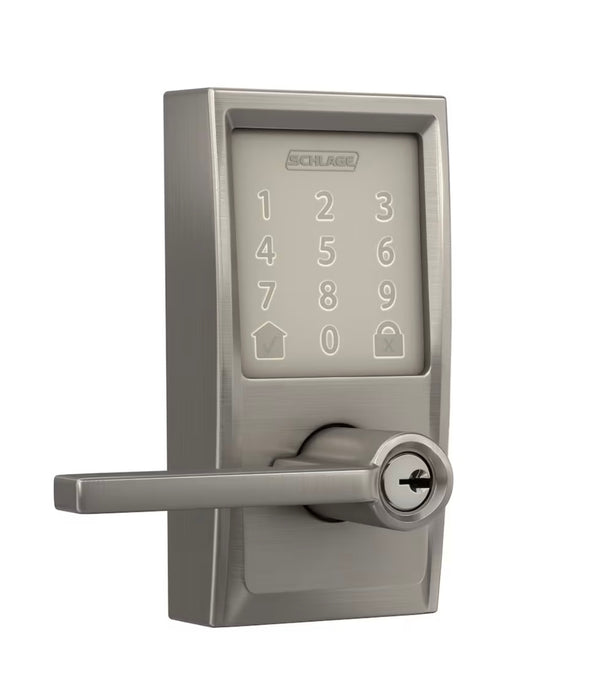 Schlage Encode Smart Lock Wifi Lever Century Satin Nickel (new)