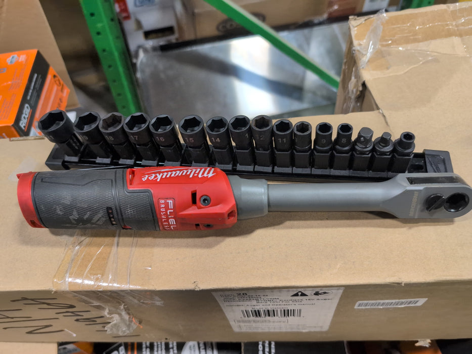 Milwaukee Tool M12 FUEL INSIDER 12V Li-Ion Brushless Cordless 1/4 in- 3/8 in Extended Reach Box Ratchet (Tool-Only) (USED)