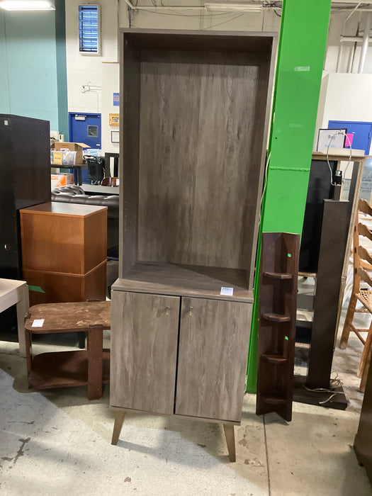 Prepack- 2-Door Bookcase with Adjustable Shelves, Drifted Gray (new)
