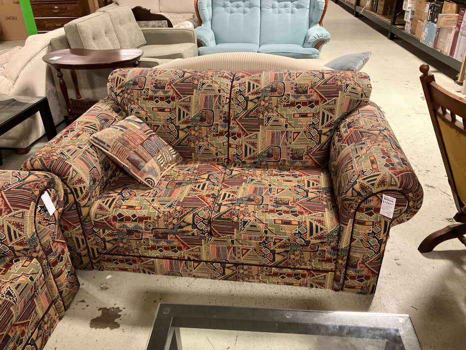 Geometric pattern Loveseat (used)