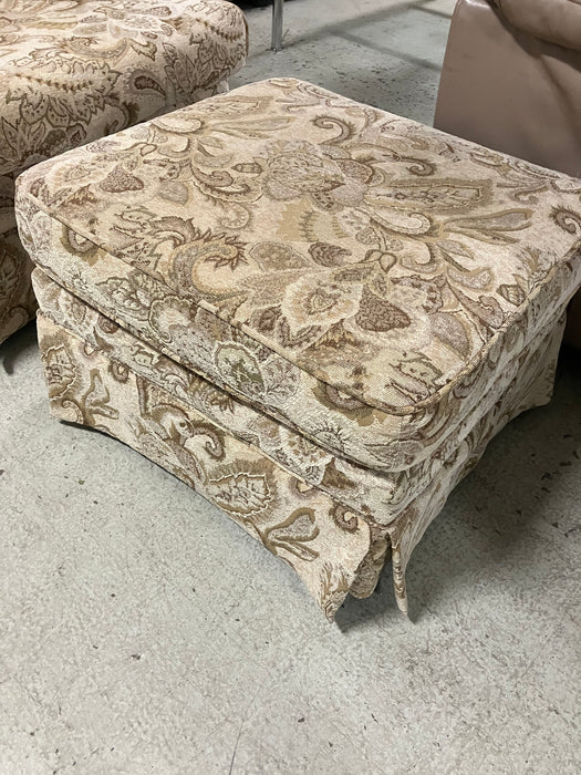 Cream Chair with Ottoman