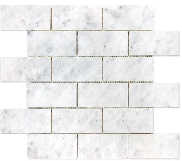 Anatolia 2-inch x 4-inch Bianco Polished Brick Mosaic Tile (New)