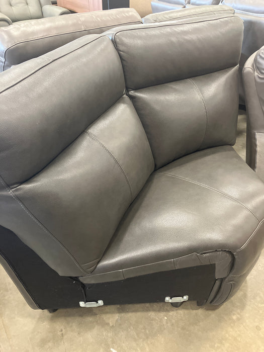Dark Grey Leather Corner Chair