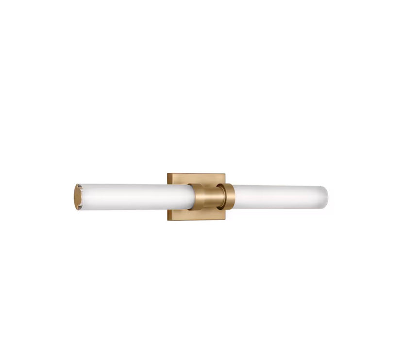 Generation Lighting Kiel 26.75 in. Medium 2-Light Satin Brass LED Vanity Light with Arctic Glass Shades (new)
