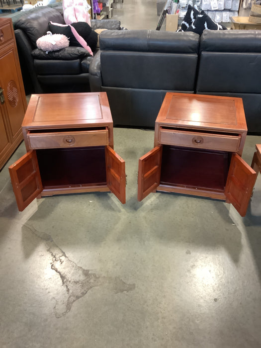 Antique Chinese Rosewood Night Stand Set