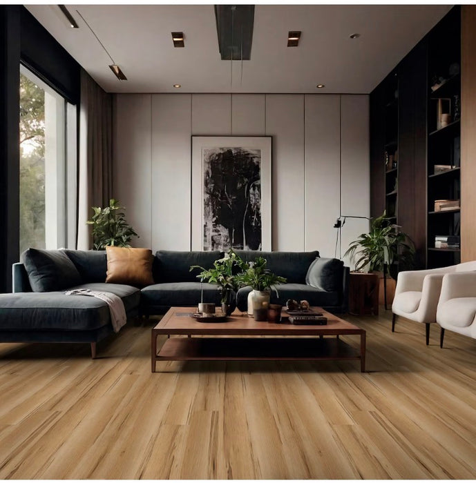 Halles View Maple 7 in. x 48 in. Light Brown Wood Look Waterproof Click Lock Vinyl Plank Flooring (23.77 sq. ft.)