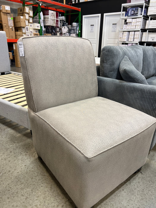 Silver Upholstered Armless Chair (used)
