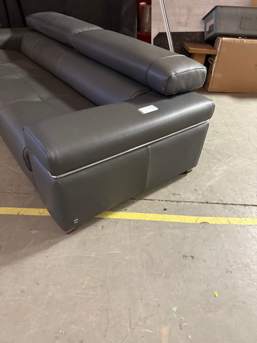 Home Grey Leather Sofa (Slightly Used)