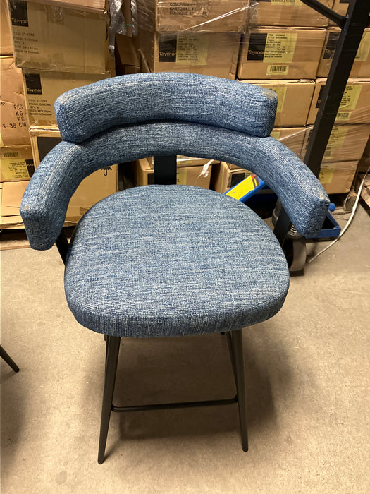 Full Back Counter Height Upholstered Metal - Seat Height: Extra Tall (26" Seat Height), Upholstery: Blue - HUSF-SBS1016BU-30