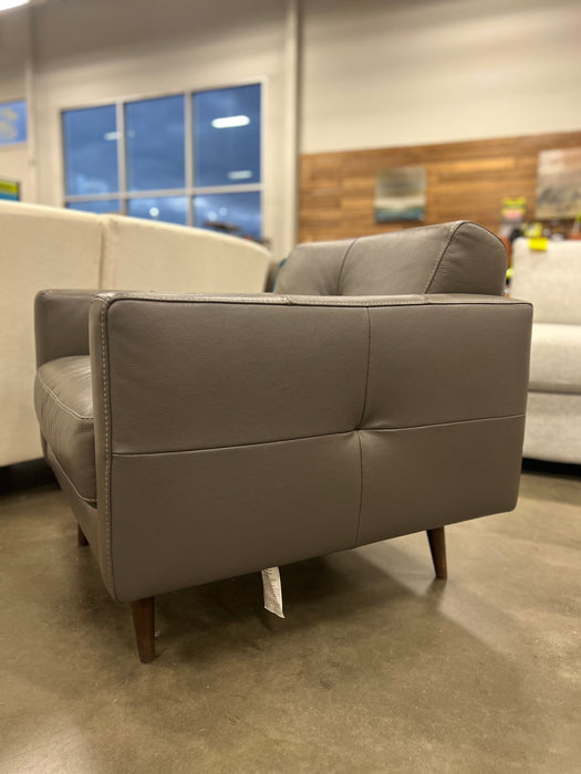 Grey Leather Armchair