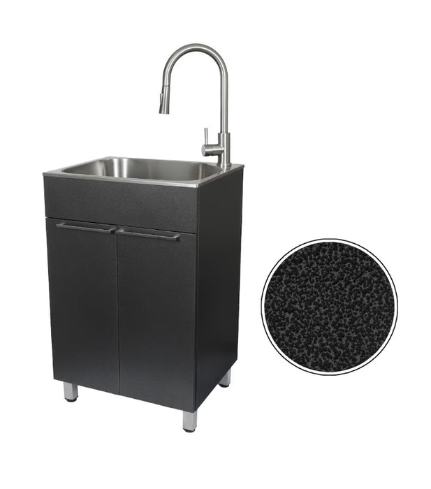 Presenza Compact Stainless Steel Utility Sink with Pull-down Faucet and Storage Cabinet (new)