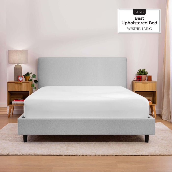 Twin Upholstered Bed Frame Dove Grey (New)