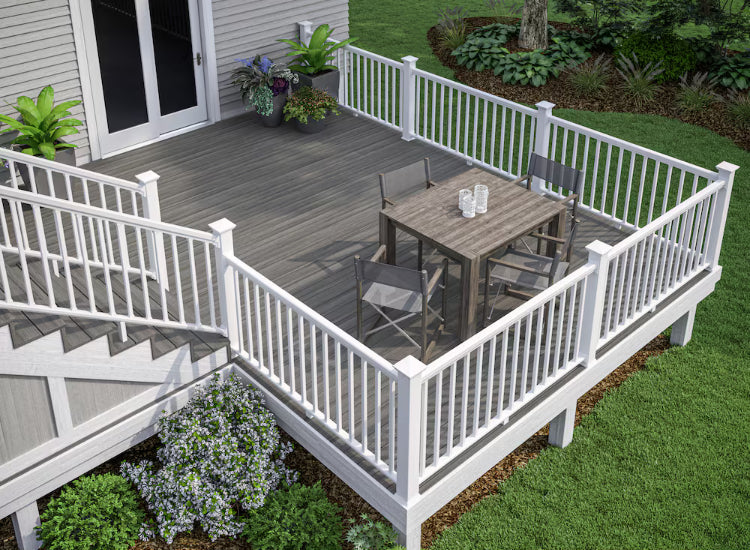 Solid Verandah Rails Veranda Stair Rail Kit Veranda 6 Ft Classic White Rail — Habitat for ...