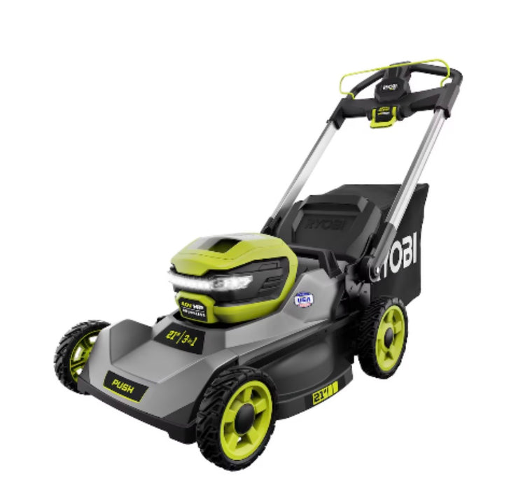 RYOBI 40V HP Brushless 21 in. Cordless Battery Push Lawn Mower (floor model, tool only, no bag)