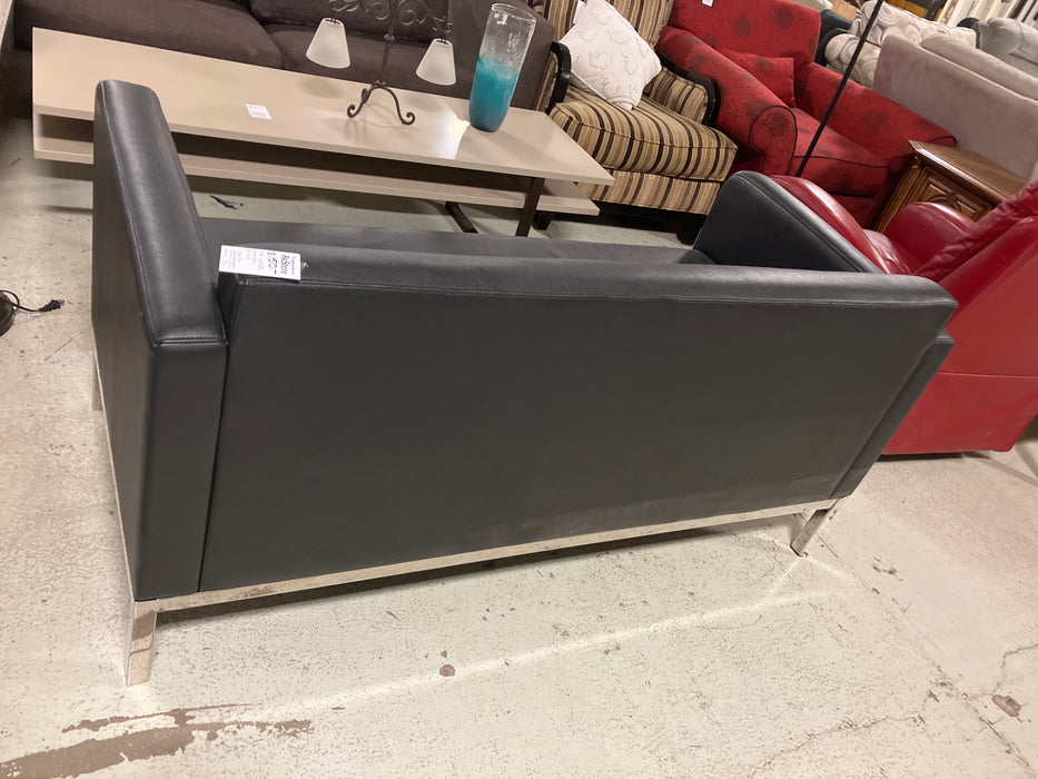 Black couch with metal legs (used)