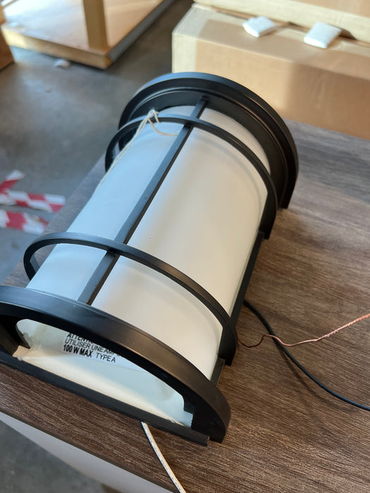 Brushed Grey Frosted Exterior Sconce Light (new)