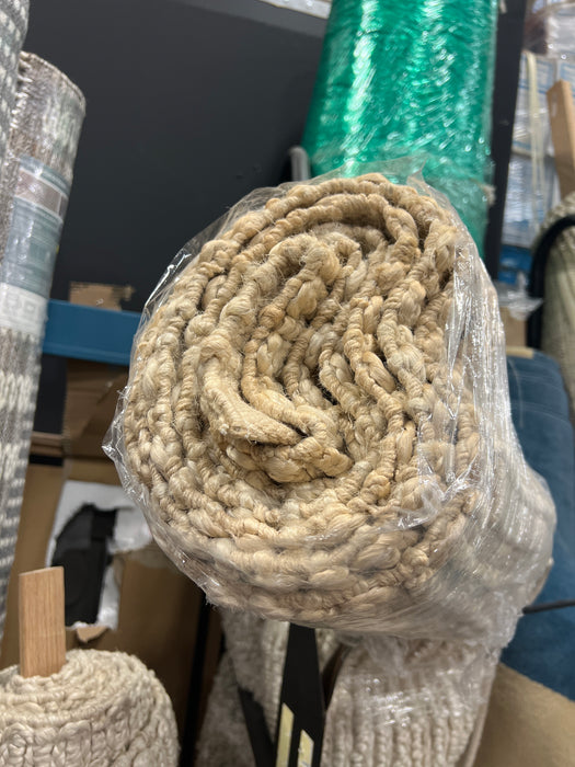 9’ Light Beige Wool Rug