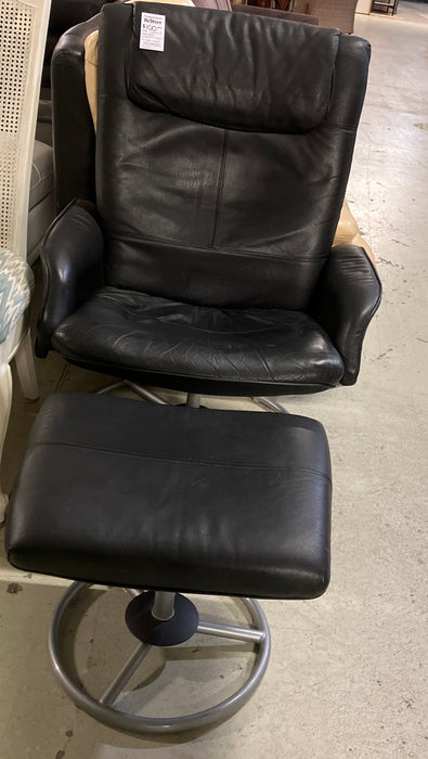 Leather chair with Footstool (used)